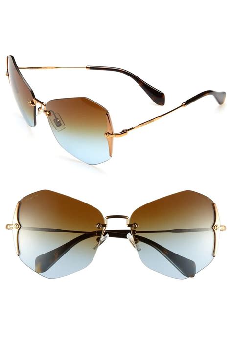 miu miu 60mm rimless retro sunglasses|Miu Miu Sunglasses for Women .